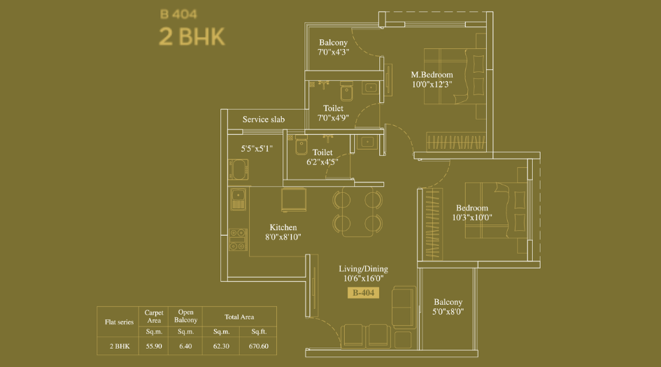 legacy-Milestone-Floor-Plan-B-Wing-2 BHK-671 Sqft